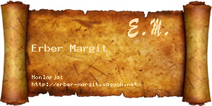 Erber Margit névjegykártya